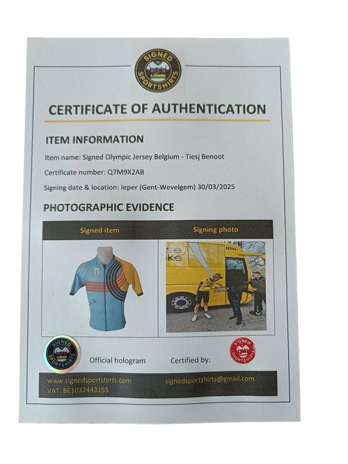 Signed olympic shirt Belgium - Tiesj Benoot