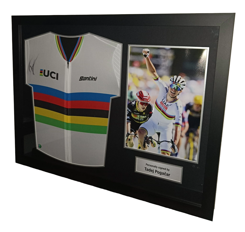 Signed world champion jersey - Tadej Pogacar - Iconic Frame