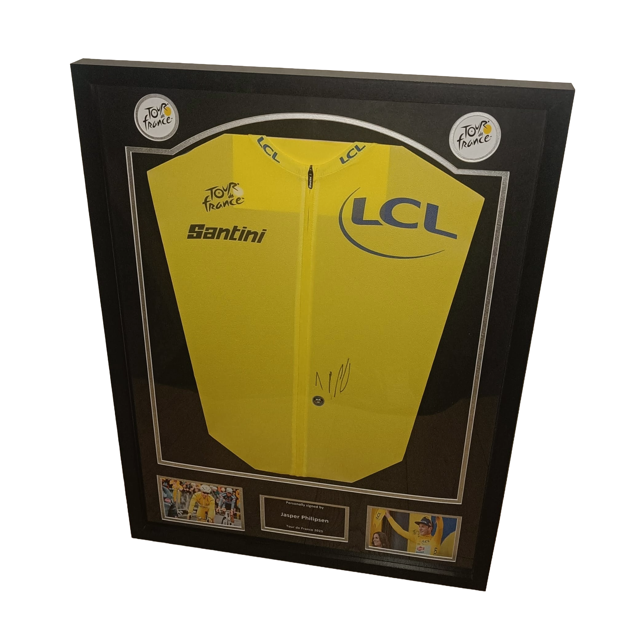 Signed yellow jersey Tour de France - Jasper Philipsen - Framed 2