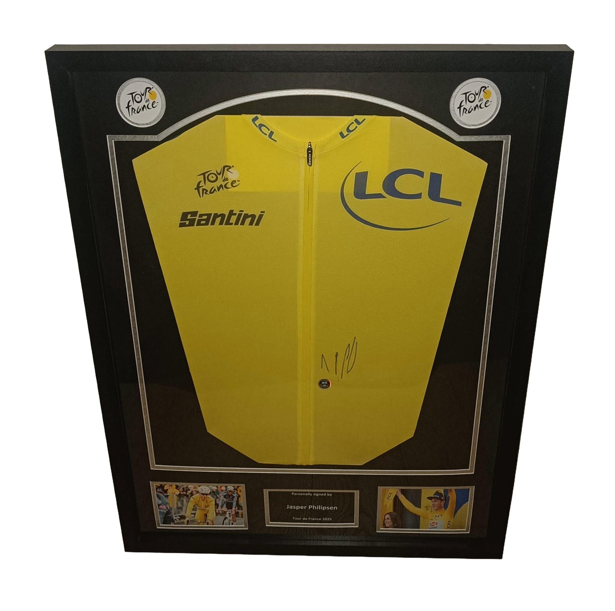 Signed yellow jersey Tour de France - Jasper Philipsen - Framed