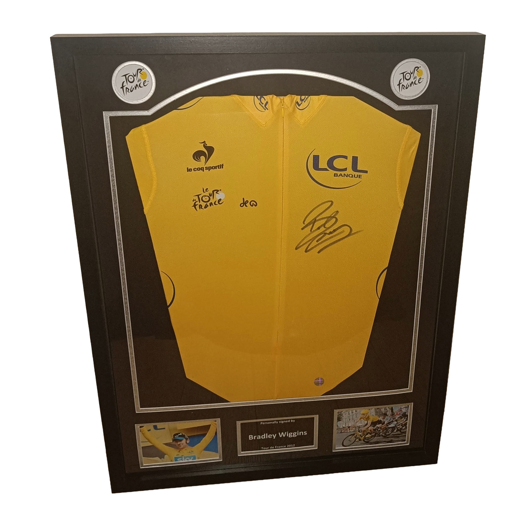 Signed yellow jersey - Bradley Wiggins - Framed