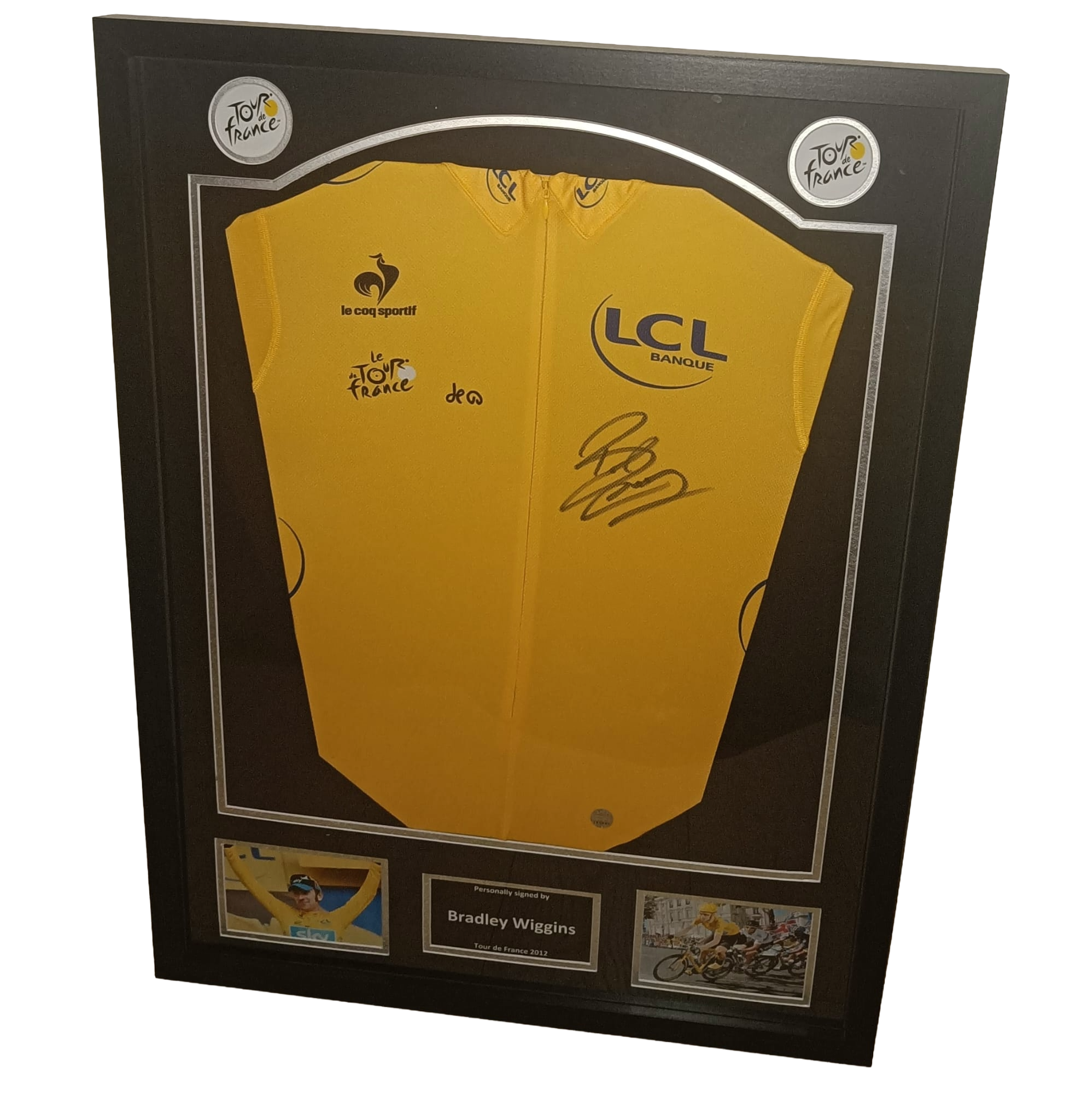Signed yellow jersey - Bradley Wiggins - Framed 2