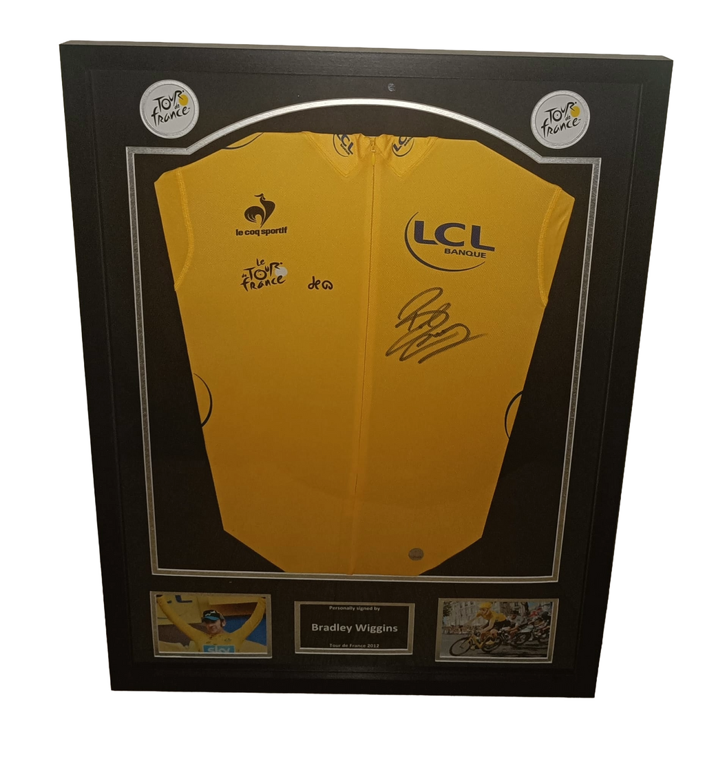 Signed yellow jersey - Bradley Wiggins - Framed 3
