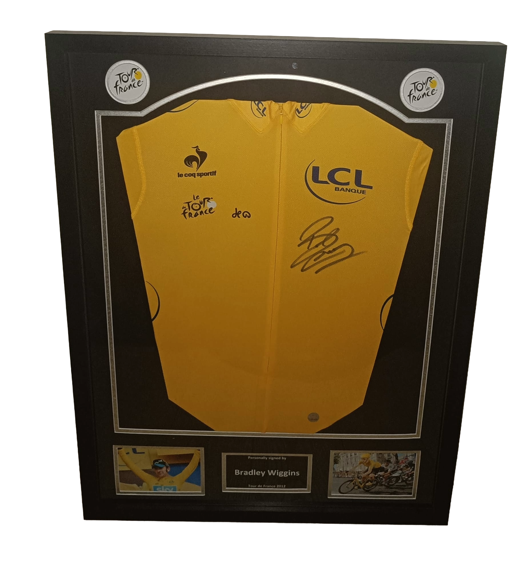 Signed yellow jersey - Bradley Wiggins - Framed 3