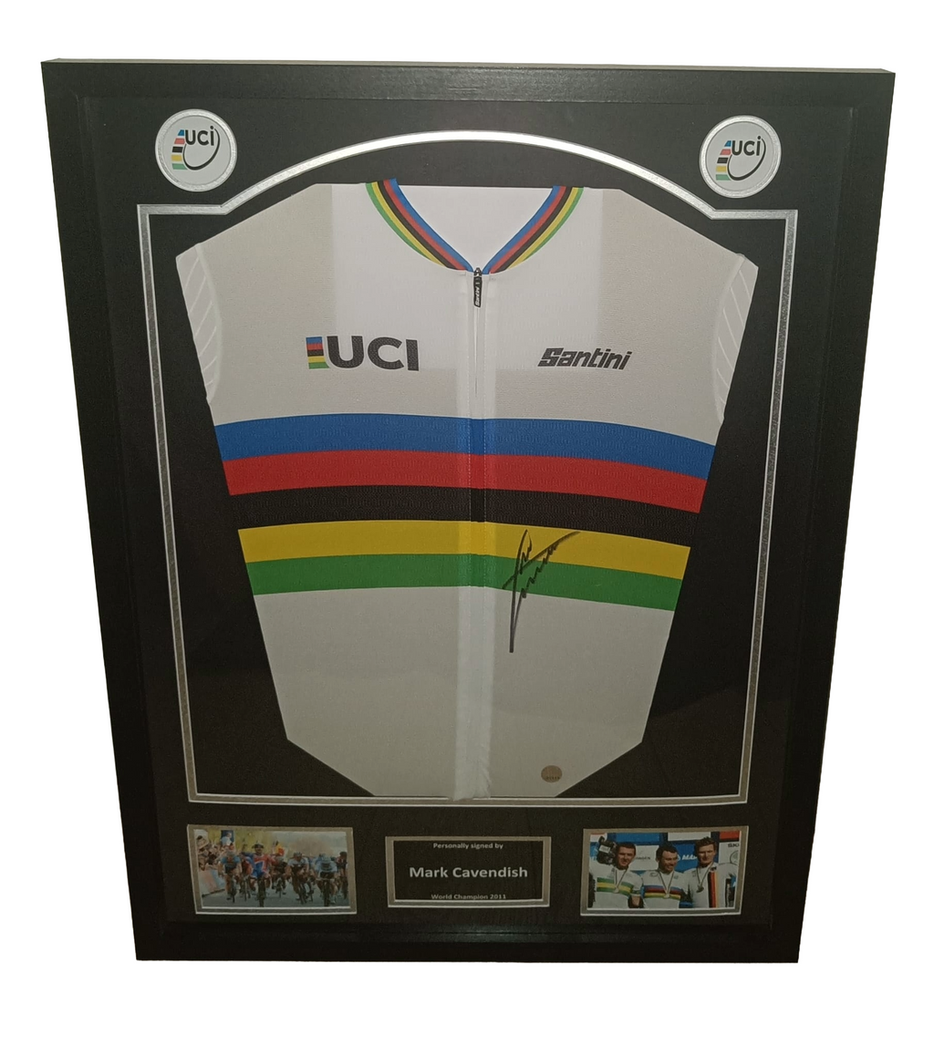 Signed World Champion jersey - Mark Cavendish - Framed
