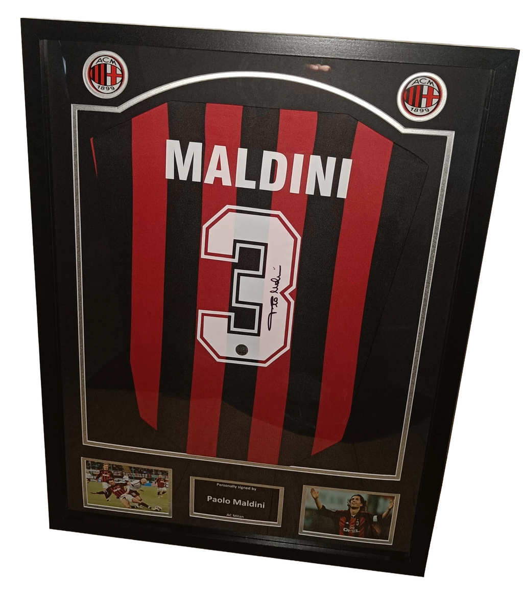 Signed shirt Paolo Maldini - AC Milan - Framed 2