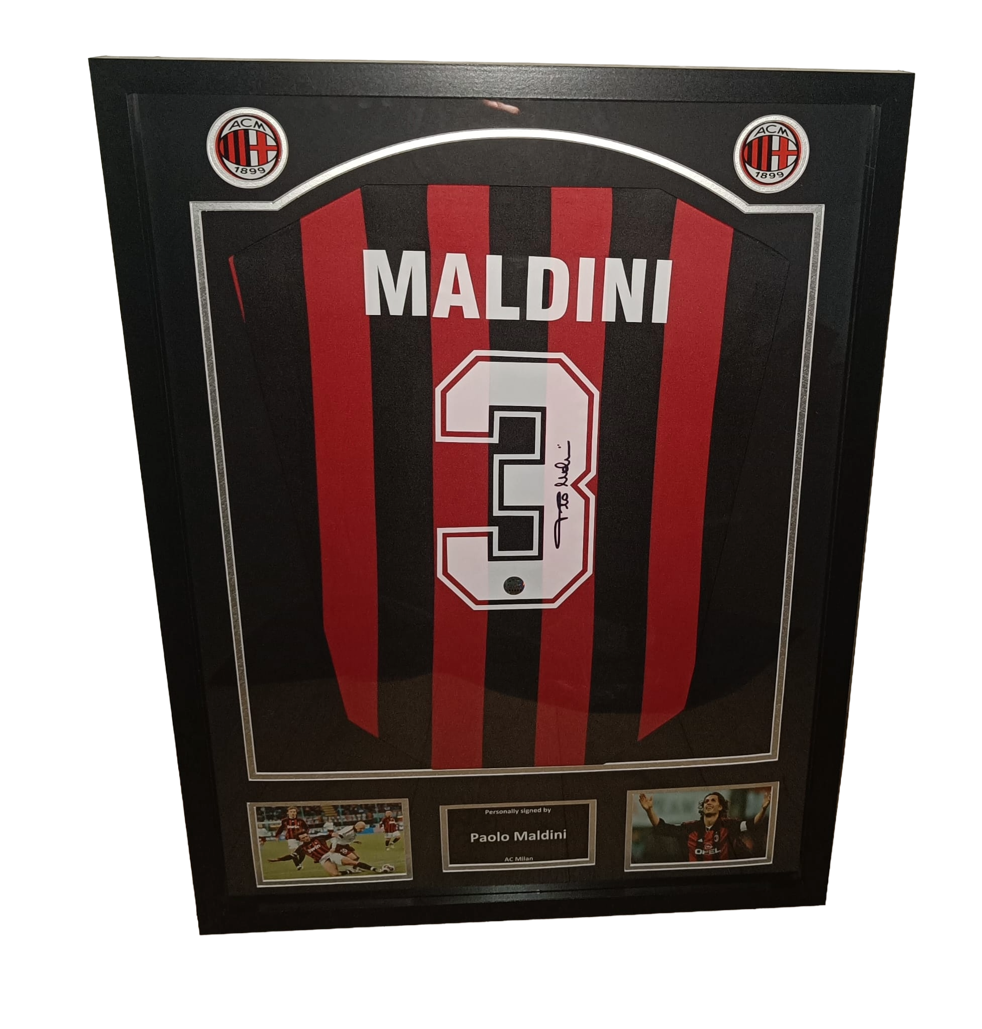 Signed shirt Paolo Maldini - AC Milan - Framed