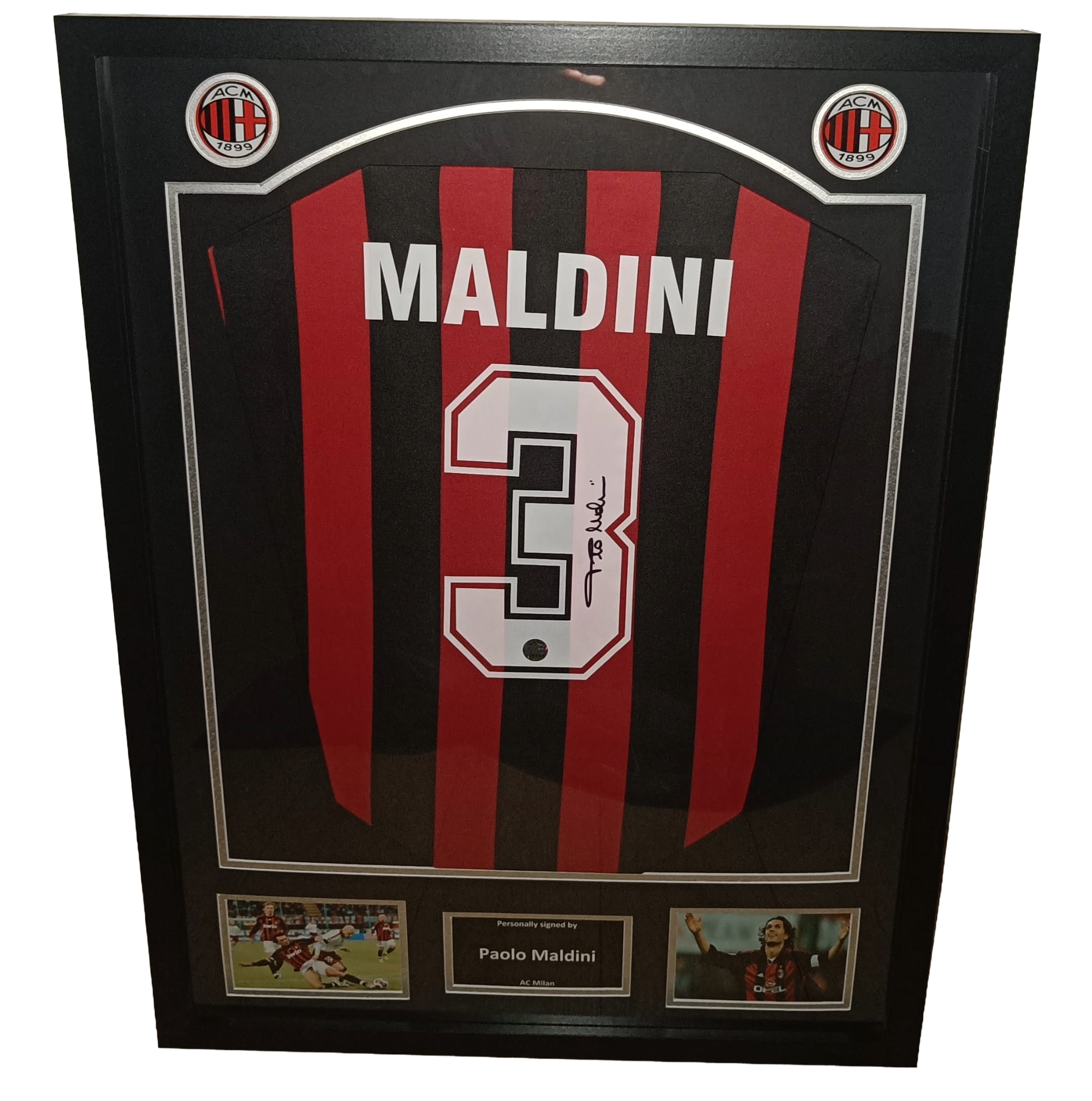 Signed shirt Paolo Maldini - AC Milan - Framed 4