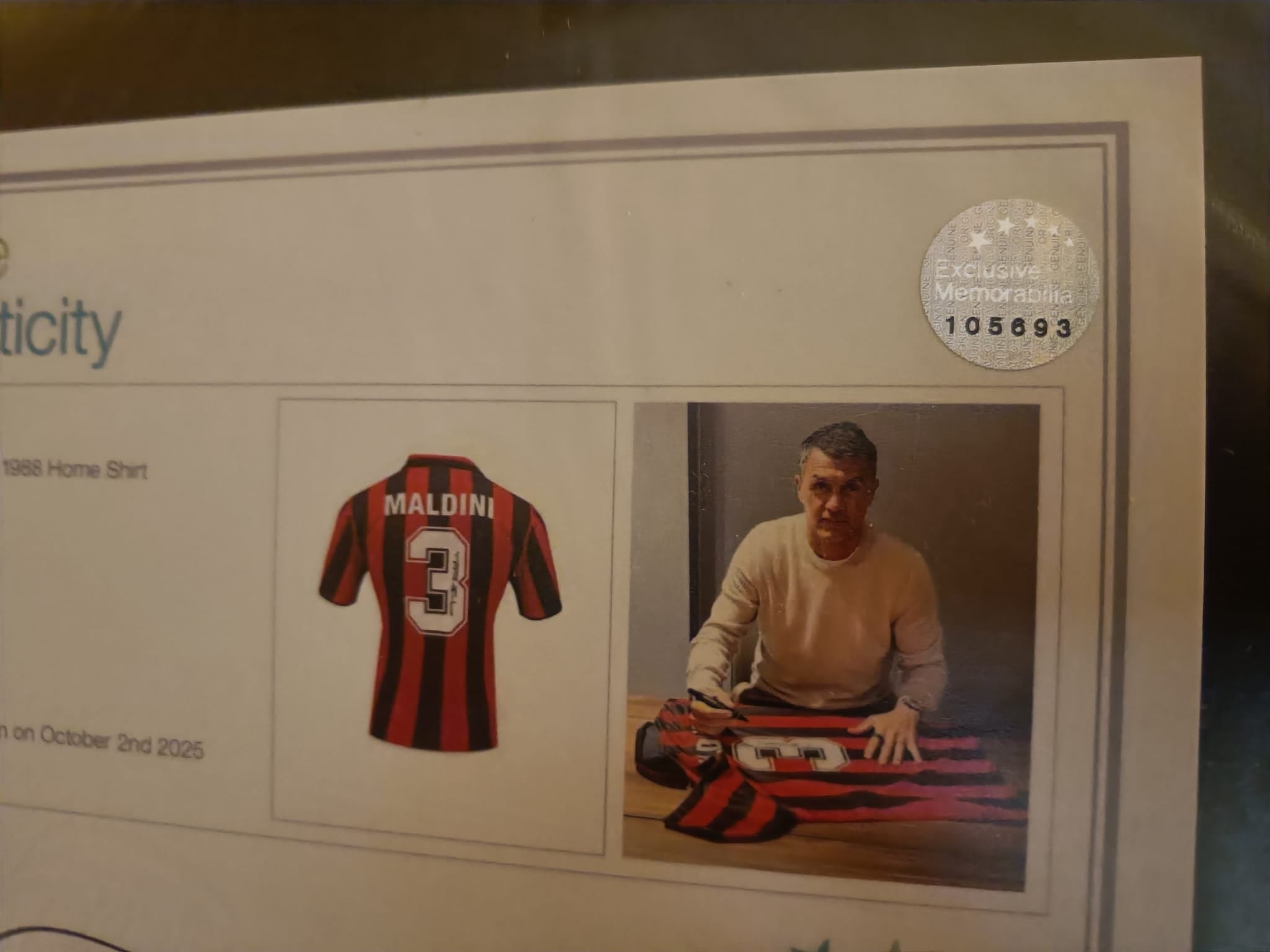 Signed shirt Paolo Maldini - AC Milan - Framed 3