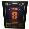 Signed shirt Andres Iniesta - Barcelona - Framed
