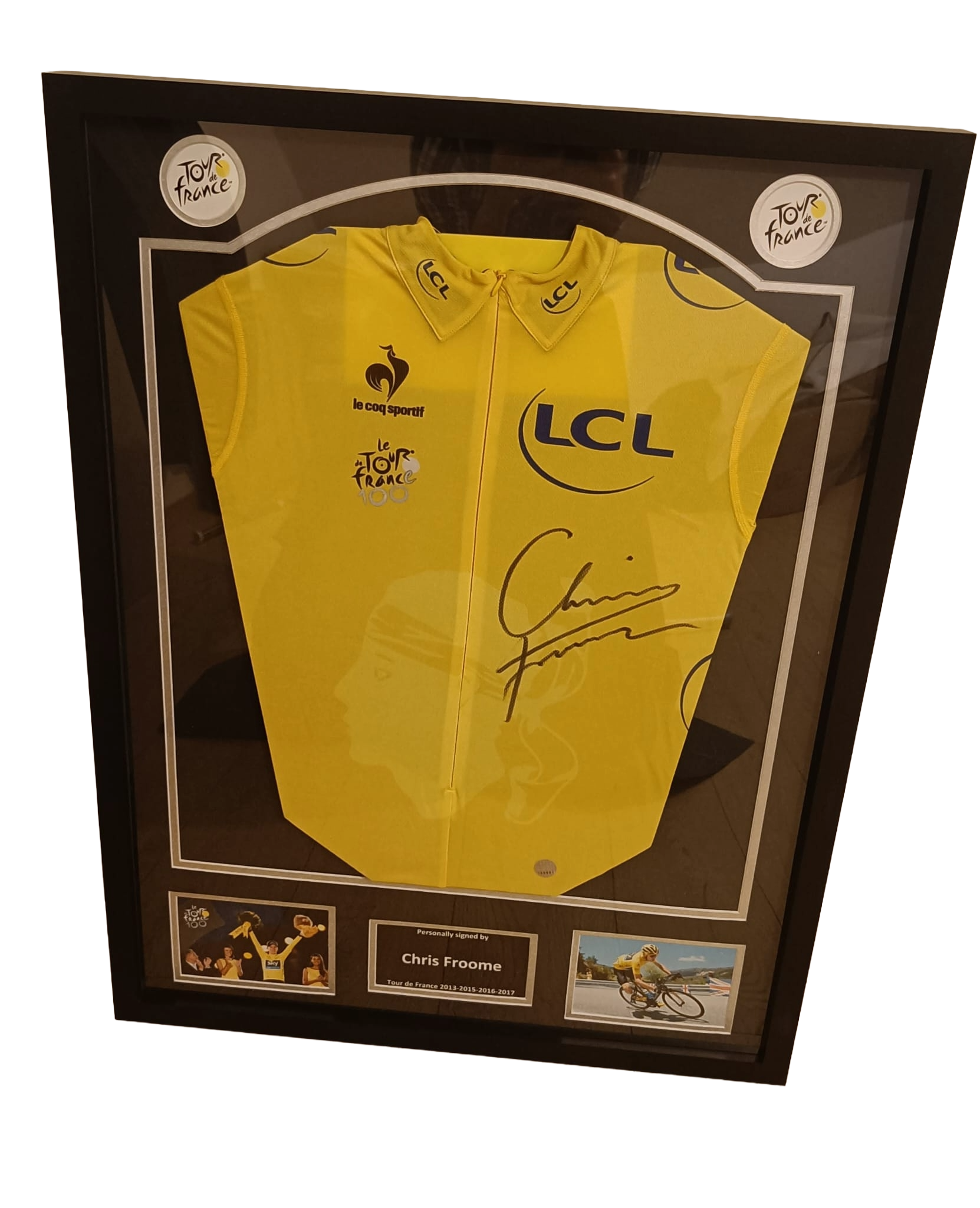 Signed yellow jersey - Chris Froome - Framed 3