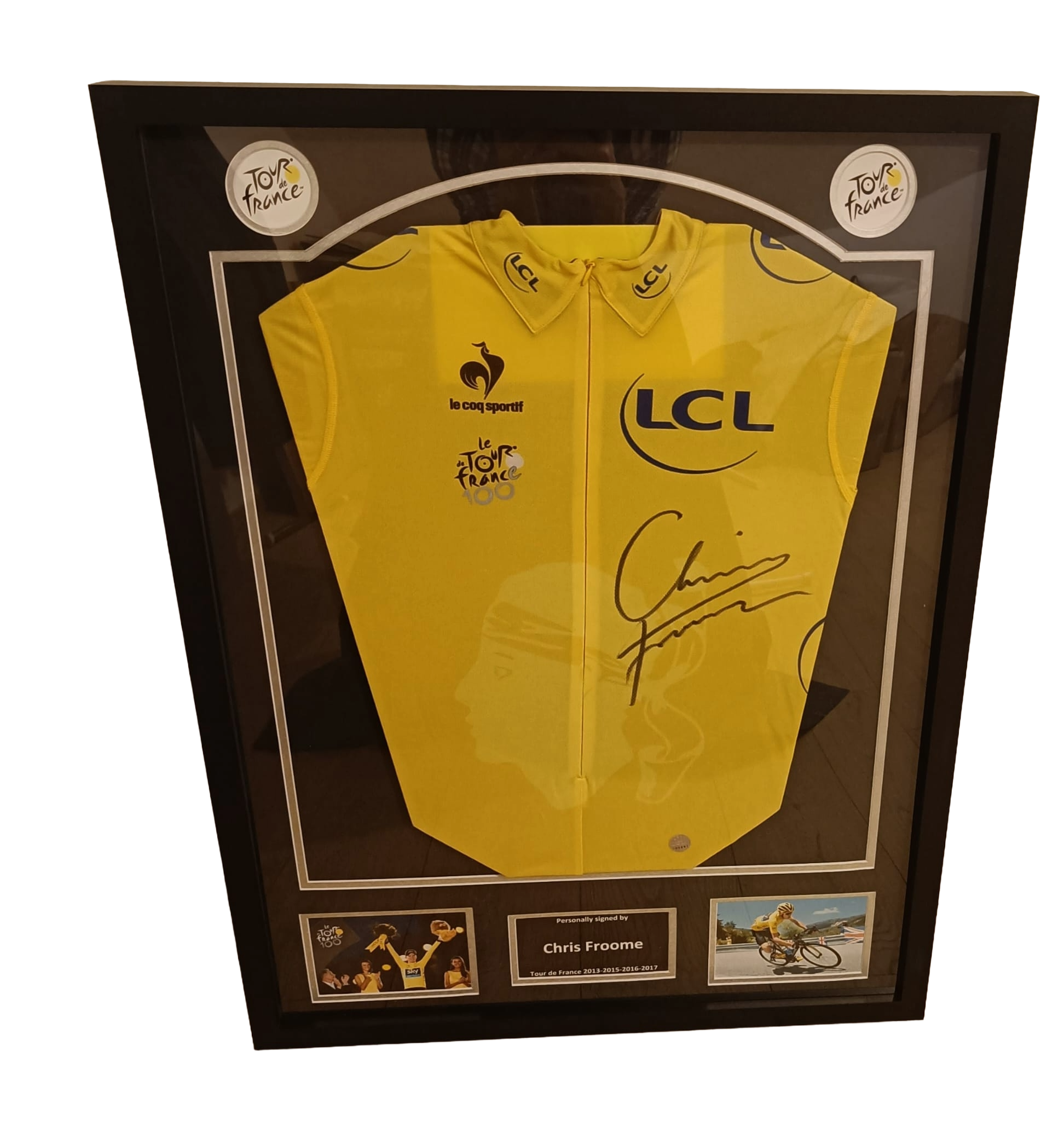 Signed yellow jersey - Chris Froome - Framed