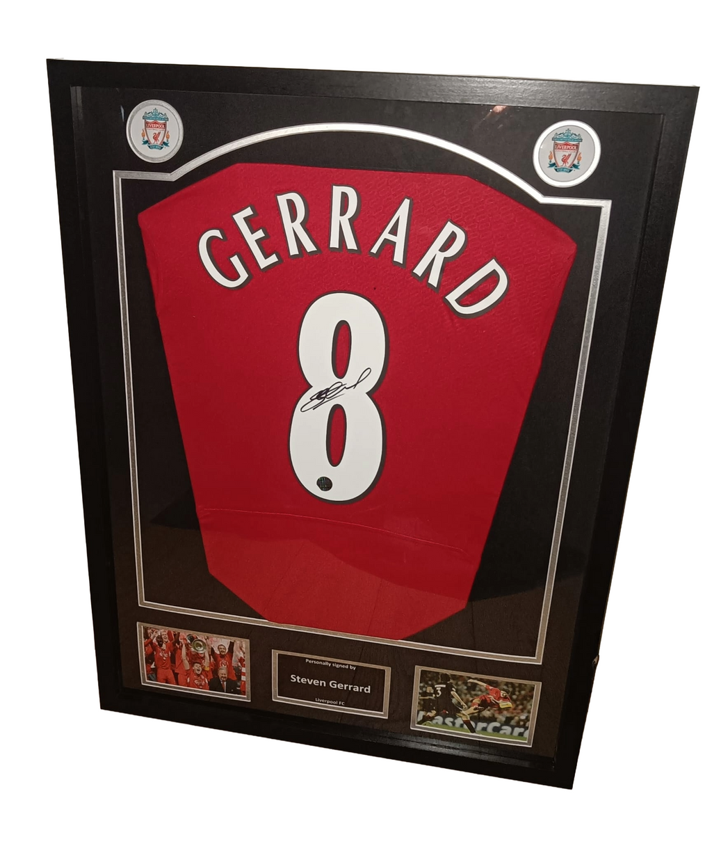 Signed shirt Steven Gerrard - Liverpool - Framed 4