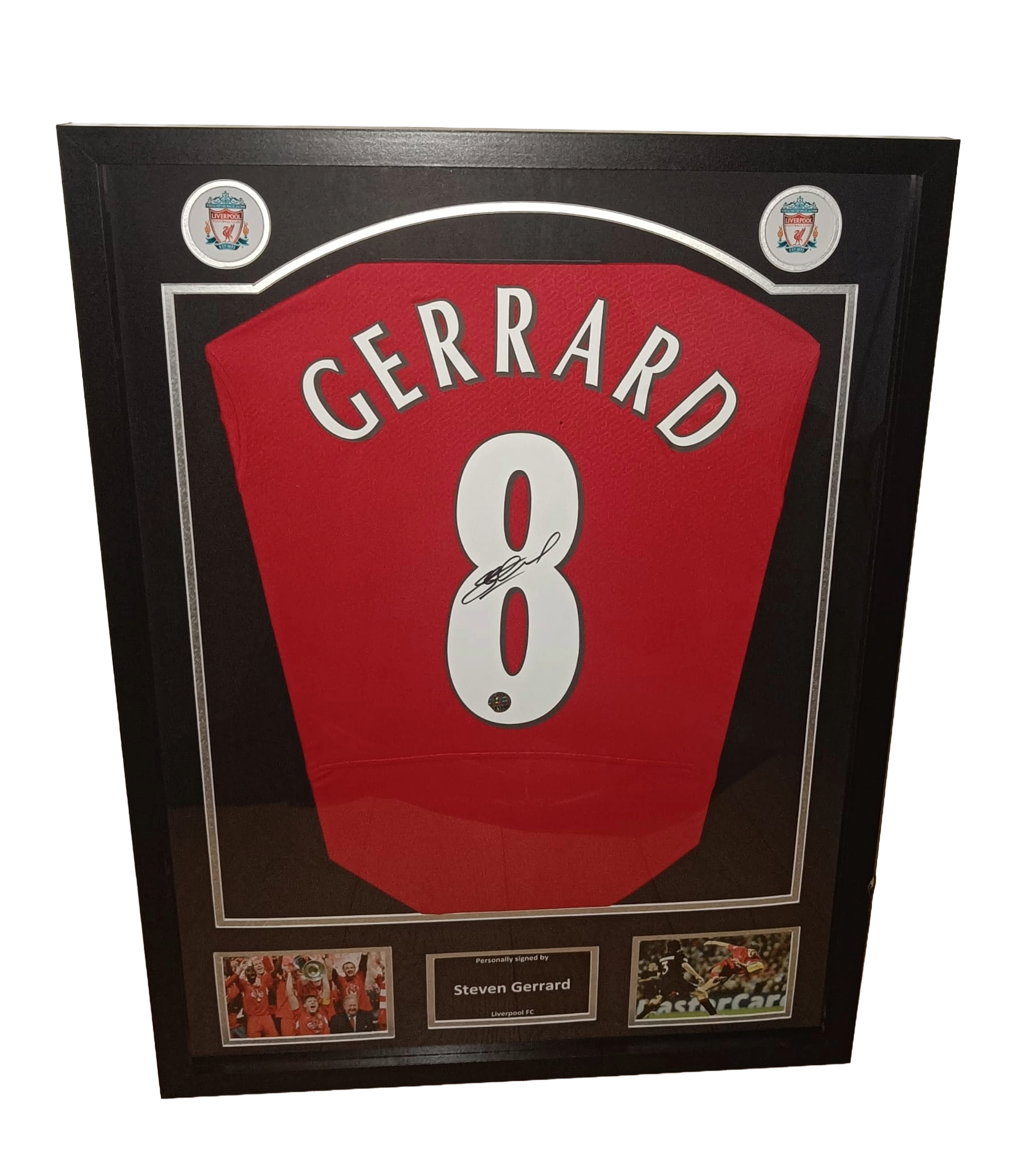 Signed shirt Steven Gerrard - Liverpool - Framed