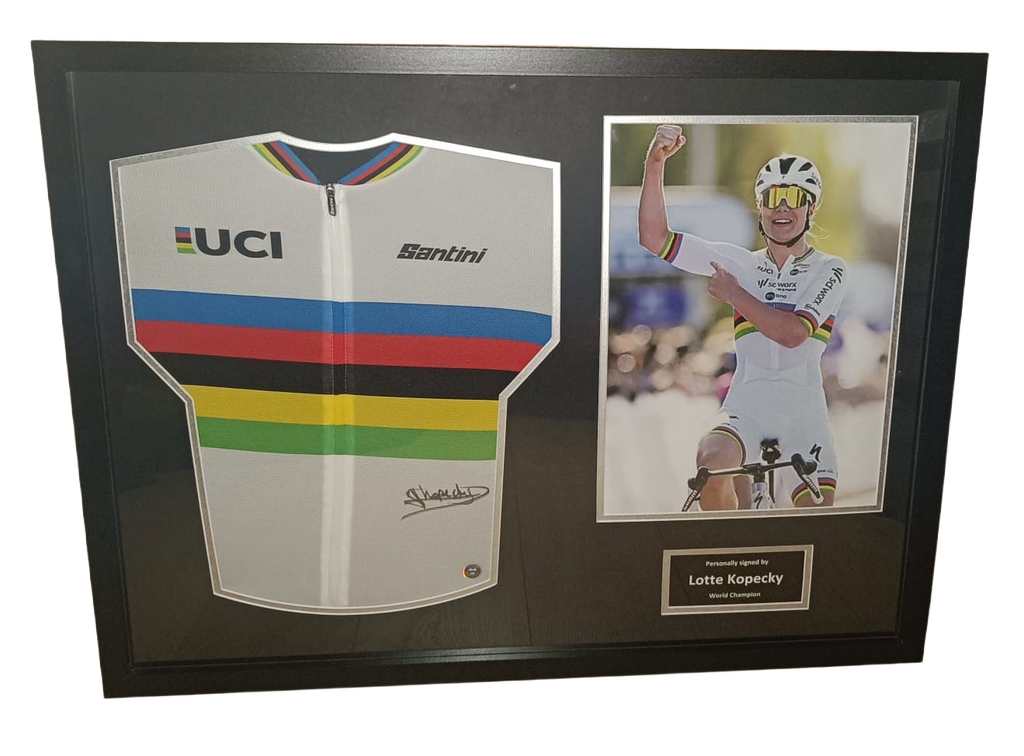Signed World Champion Jersey - Lotte Kopecky - Framed 2