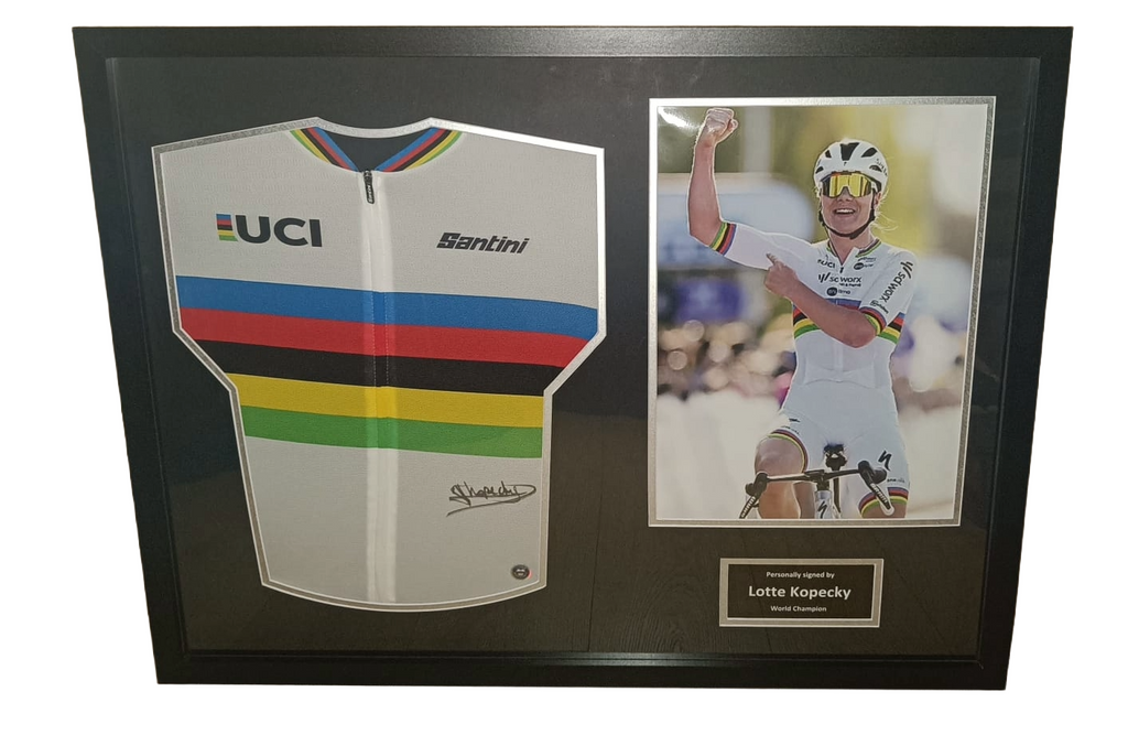 Signed World Champion Jersey - Lotte Kopecky - Framed 3