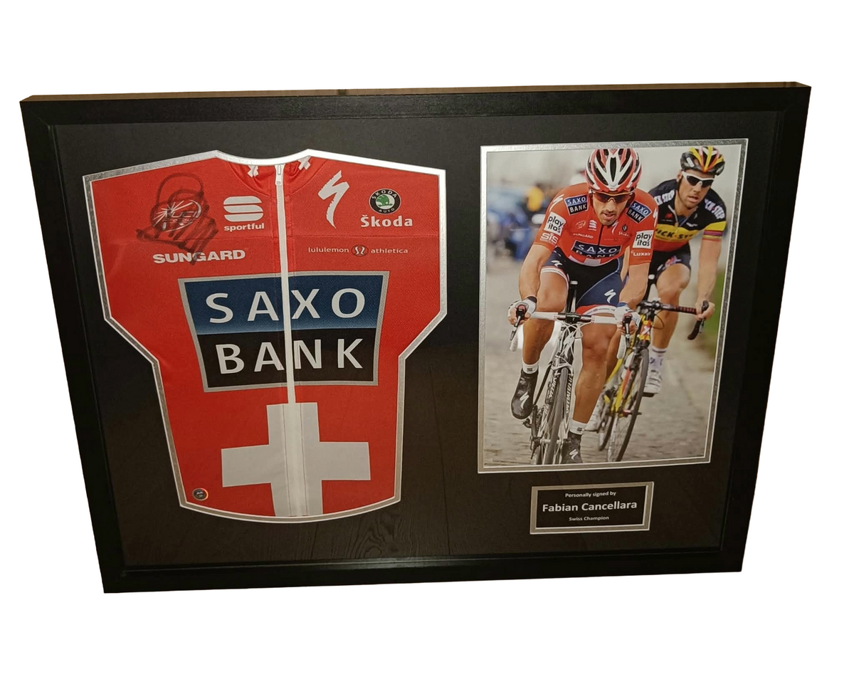 Signed Swiss jersey - Fabian Cancellara - Framed